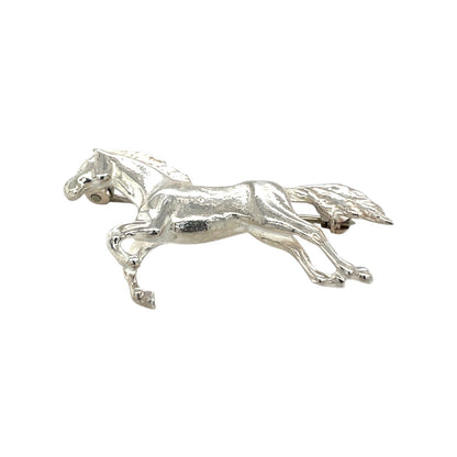 Silver Horse Brooch