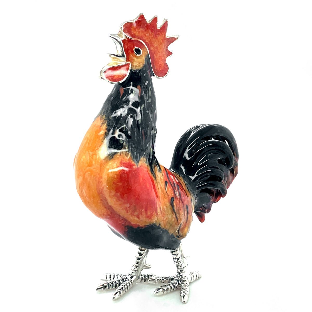 Saturno Silver & Enamel Large Rooster