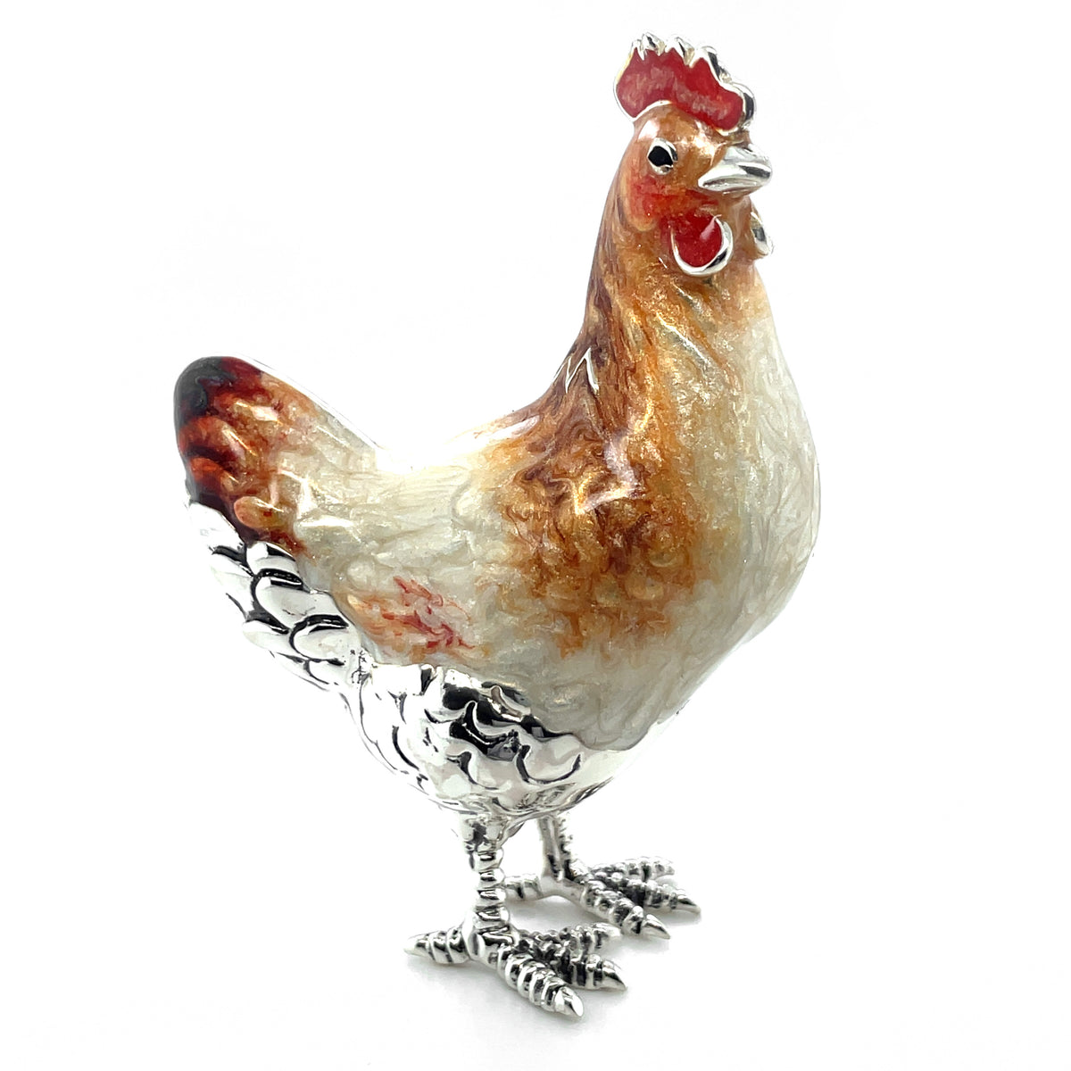 Saturno Silver and Enamel Hen