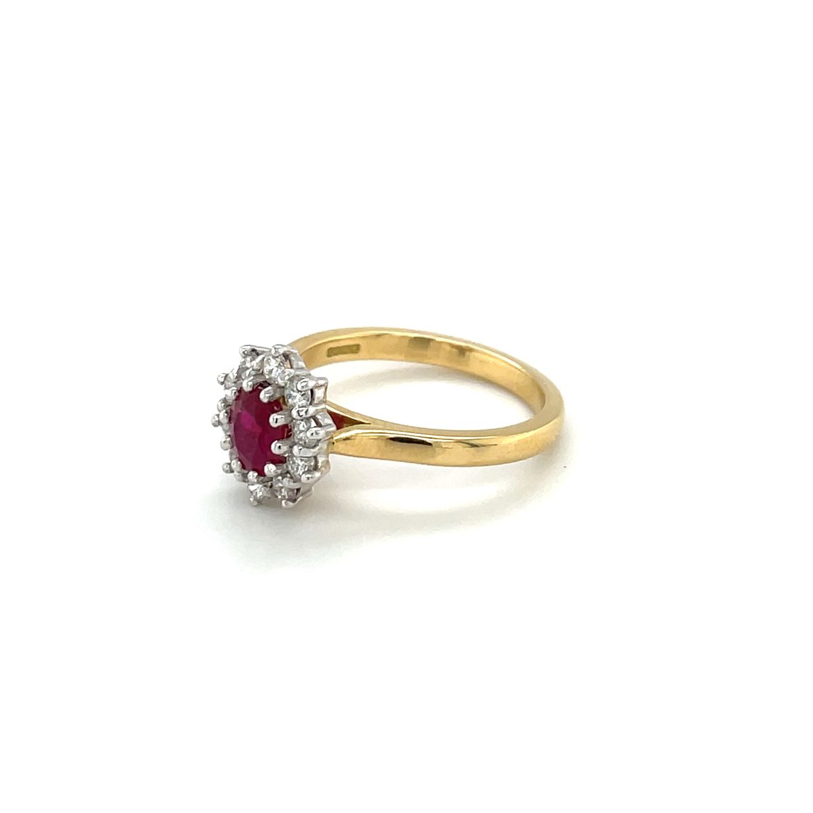 Yellow And White Gold Ruby And Diamond Ring