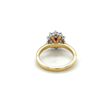 Yellow And White Gold Ruby And Diamond Ring