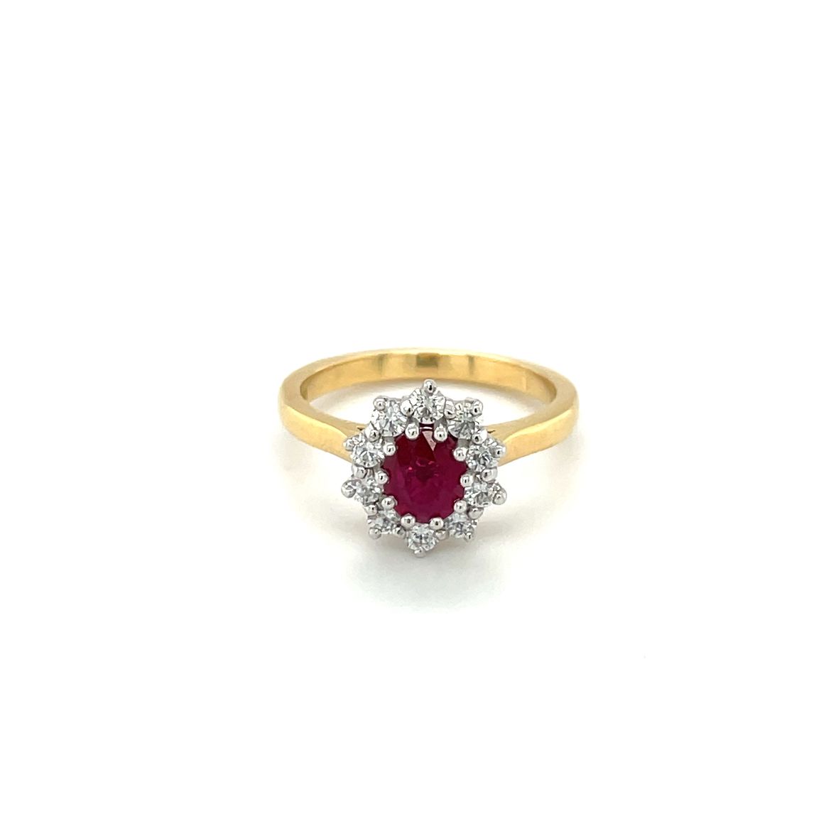Yellow And White Gold Ruby And Diamond Ring