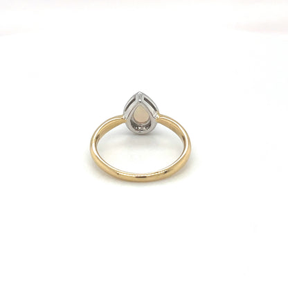 18ct Yellow Gold Opal & Diamond Cluster Ring