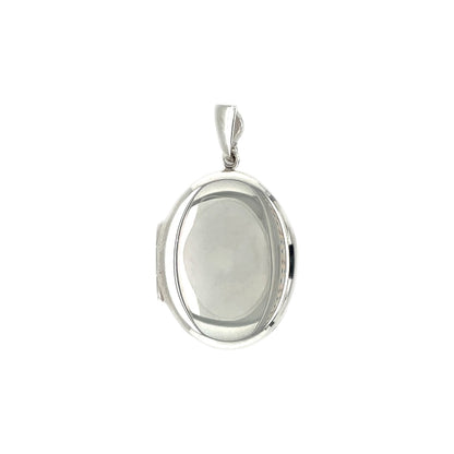 Silver Oval Locket (26mm) & Chain (16-18")