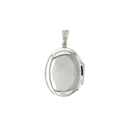 Silver Oval Locket (26mm) & Chain (16-18")