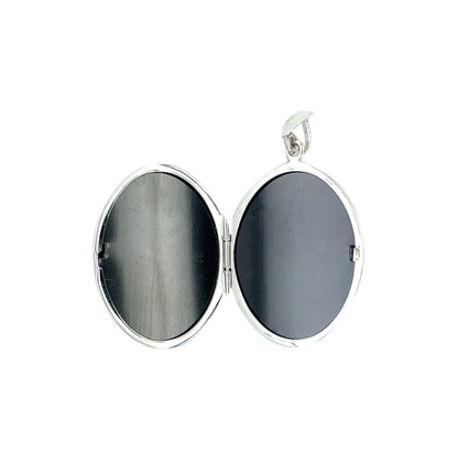 Silver Oval Locket (26mm) & Chain (16-18")