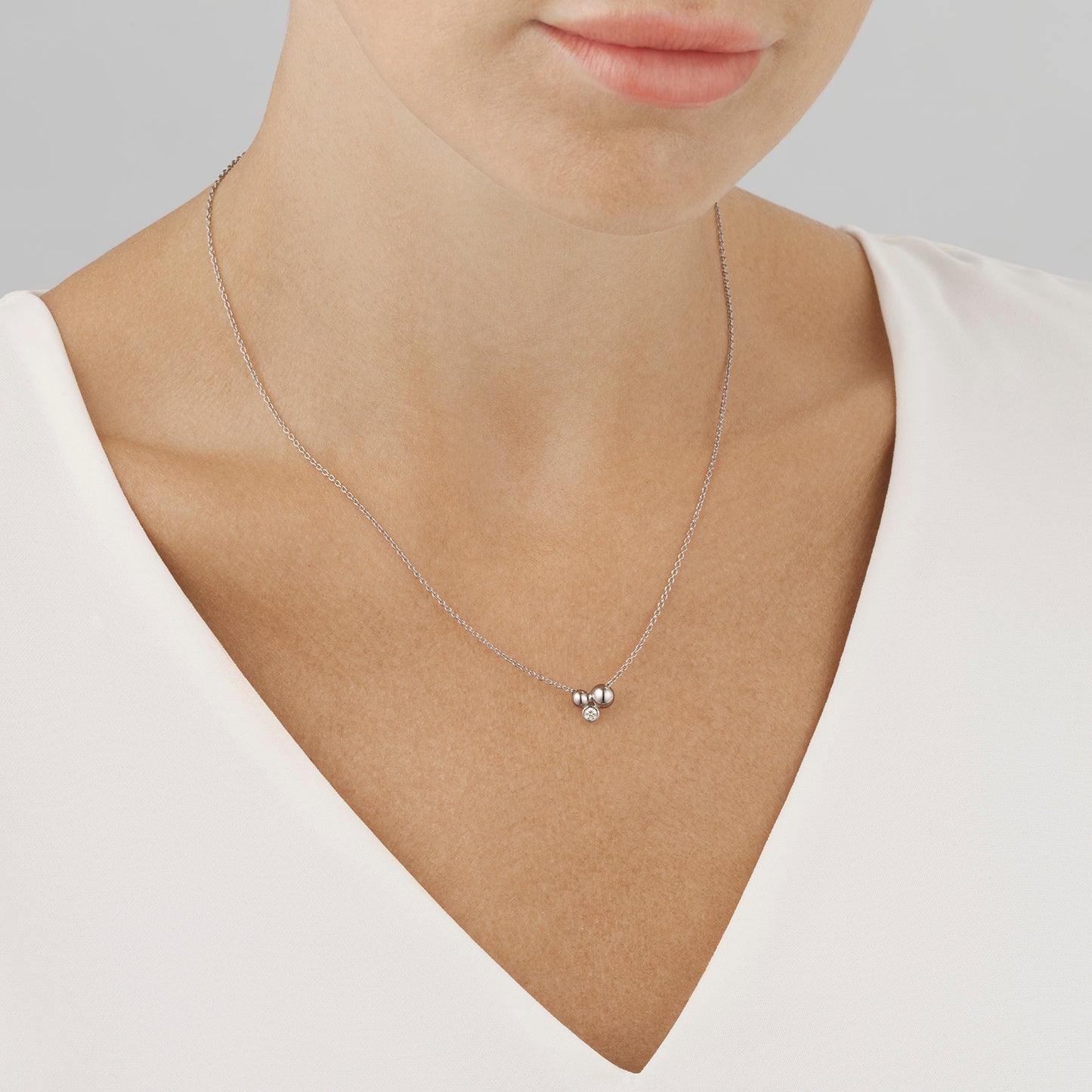 Silver Moonlight Grapes Necklace With Pendant