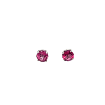 9ct White Gold Pink Topaz Stud Earrings