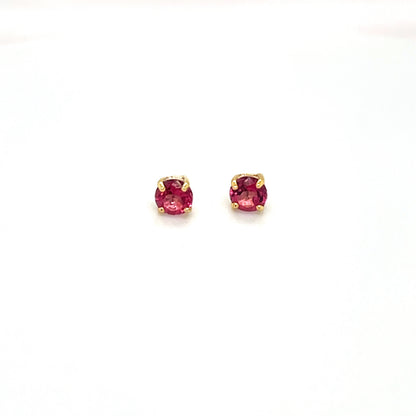 9ct Yellow Gold Pink Topaz Stud Earrings